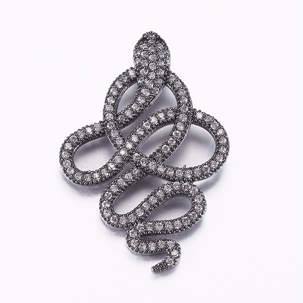 PandaHall Brass Micro Pave Cubic Zirconia Pendants, Snake, Gunmetal, 35x24x2.5mm, Hole: 2x3mm Brass+Cubic Zirconia Snake
PandaHall Brass Micro Pave Cubic Zirconia Pendants, Snake, Gunmetal, 35x24x2.5mm, Hole: 2x3mm Brass+Cubic Zirconia Snake