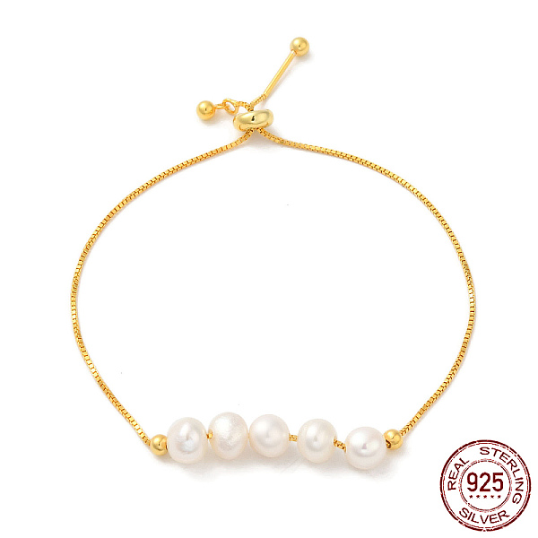 PandaHall 925 Sterling Silver Slider Bracelets, with Natural Pearl Round Beaded, with S925 Stamp, Real 18K Gold Plated, 8-5/8 inch(22cm)...
PandaHall 925 Sterling Silver Slider Bracelets, with Natural Pearl Round Beaded, with S925 Stamp, Real 18K Gold Plated, 8-5/8 inch(22cm)...