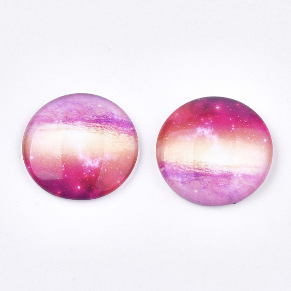 PandaHall Starry Sky Pattern Printed Glass Cabochons, Half Round/Dome, Colorful, 25x6~6.5mm Glass Half Round
PandaHall Starry Sky Pattern Printed Glass Cabochons, Half Round/Dome, Colorful, 25x6~6.5mm Glass Half Round