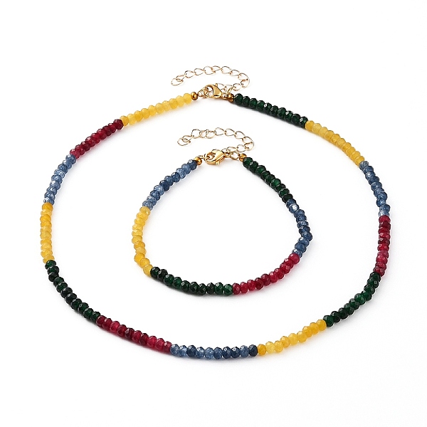 PandaHall Dyed Natural Malaysia Jade Beads Jewelry Sets, Beaded Necklaces & Bracelets, with Lobster Claw Clasps, Golden, Mixed Color, 8-1/8..., Multicolor
PandaHall Dyed Natural Malaysia Jade Beads Jewelry Sets, Beaded Necklaces & Bracelets, with Lobster Claw Clasps, Golden, Mixed Color, 8-1/8..., Multicolor