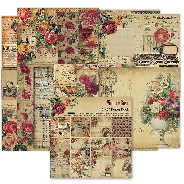 PandaHall 12 Sheets 12 Styles Vintage Rose Flower Theme Scrapbooking Paper Pads, Simple Junk Journal Decorative Craft Paper Pad, Mixed Color..., Multicolor
PandaHall 12 Sheets 12 Styles Vintage Rose Flower Theme Scrapbooking Paper Pads, Simple Junk Journal Decorative Craft Paper Pad, Mixed Color..., Multicolor