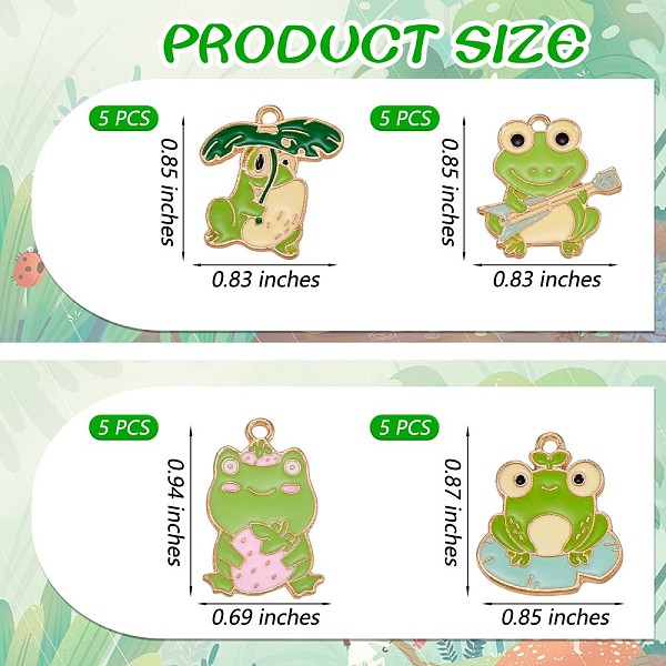 PandaHall 20Pcs 4 Styles Alloy Enamel Pendants, Golden, Frog, Yellow Green, 24x17.6mm, Hole: 2mm, 5pcs/style Alloy+Enamel Frog
PandaHall 20Pcs 4 Styles Alloy Enamel Pendants, Golden, Frog, Yellow Green, 24x17.6mm, Hole: 2mm, 5pcs/style Alloy+Enamel Frog