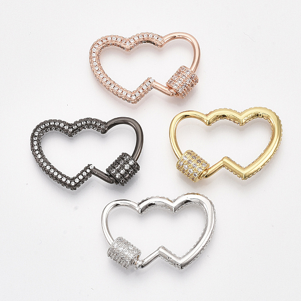 PandaHall Brass Micro Pave Cubic Zirconia Screw Carabiner Lock Charms, for Necklaces Making, Heart, Clear, Mixed Color, 19x28x2~6mm Brass...
PandaHall Brass Micro Pave Cubic Zirconia Screw Carabiner Lock Charms, for Necklaces Making, Heart, Clear, Mixed Color, 19x28x2~6mm Brass...