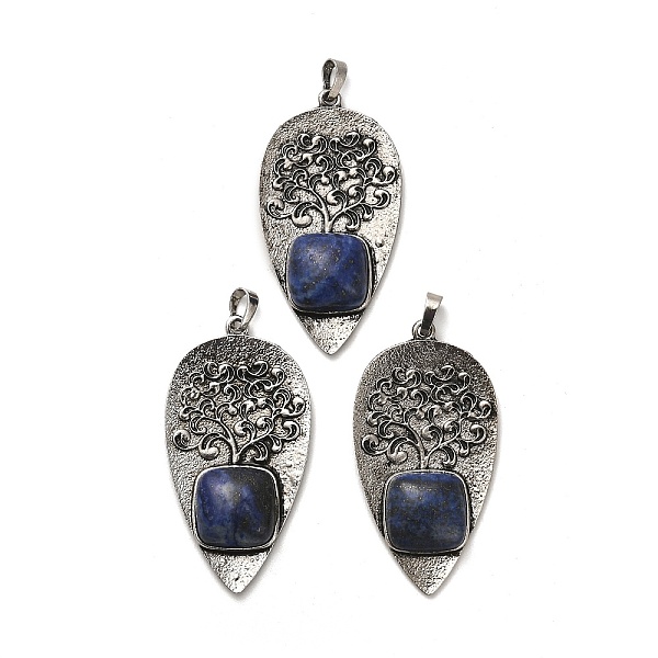 PandaHall Natural Lapis Lazuli Square Big Pendants, Rack Plating Antique Silver Plated Alloy Leaf Charms, Cadmium Free & Lead Free...
PandaHall Natural Lapis Lazuli Square Big Pendants, Rack Plating Antique Silver Plated Alloy Leaf Charms, Cadmium Free & Lead Free...