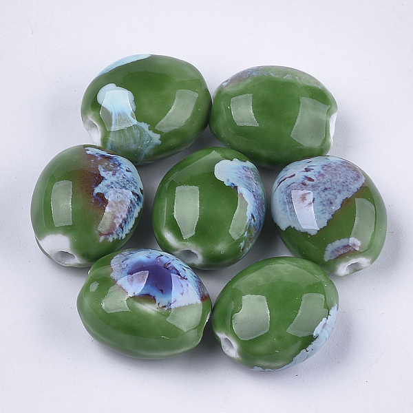 PandaHall Handmade Porcelain Beads, Fancy Antique Glazed Porcelain, Oval, Green, 20~21x17.5~18x12~13mm, Hole: 2.5~3mm Porcelain Oval Green
PandaHall Handmade Porcelain Beads, Fancy Antique Glazed Porcelain, Oval, Green, 20~21x17.5~18x12~13mm, Hole: 2.5~3mm Porcelain Oval Green