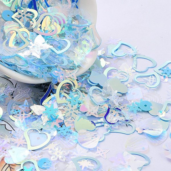 PandaHall Ornament Accessories, PVC Paillette/Sequins Beads, Golden Sheen, Mixed Shapes, Heart/Star/Flower, Mixed Color, 4~14x4~12x0.3~0.8mm..., Multicolor
PandaHall Ornament Accessories, PVC Paillette/Sequins Beads, Golden Sheen, Mixed Shapes, Heart/Star/Flower, Mixed Color, 4~14x4~12x0.3~0.8mm..., Multicolor