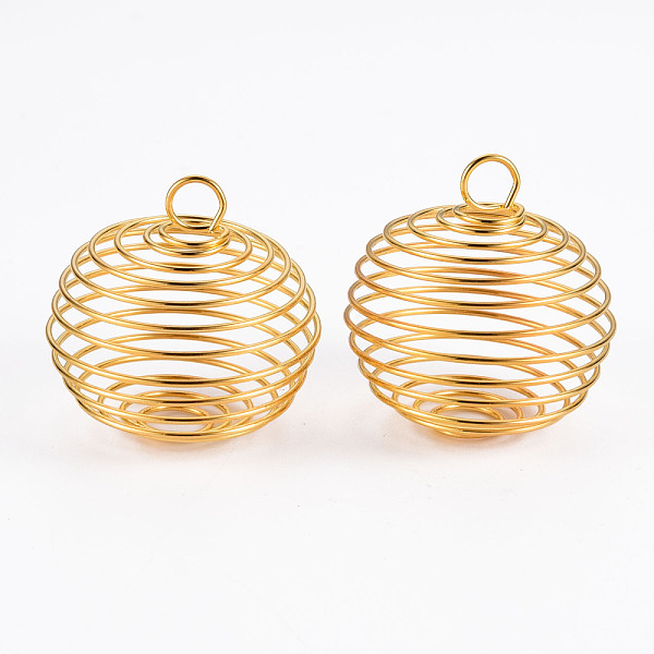 PandaHall Iron Wire Pendants, Spiral Bead Cage Pendants, Round, Golden, 35x30mm, Hole: 5mm Iron Round
PandaHall Iron Wire Pendants, Spiral Bead Cage Pendants, Round, Golden, 35x30mm, Hole: 5mm Iron Round
