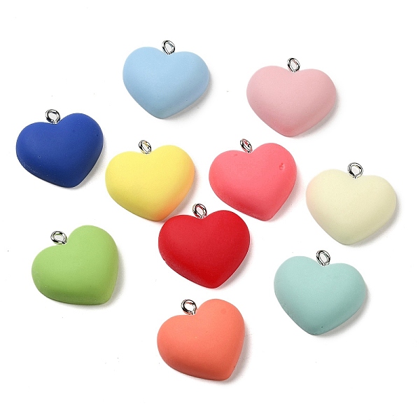 PandaHall Opaque Resin Pendants, Heart Charms with Platinum Plated Iron Loops, Mixed Color, 20.5x21x6.5mm, Hole: 2mm Iron+Resin Heart..., Multicolor
PandaHall Opaque Resin Pendants, Heart Charms with Platinum Plated Iron Loops, Mixed Color, 20.5x21x6.5mm, Hole: 2mm Iron+Resin Heart..., Multicolor