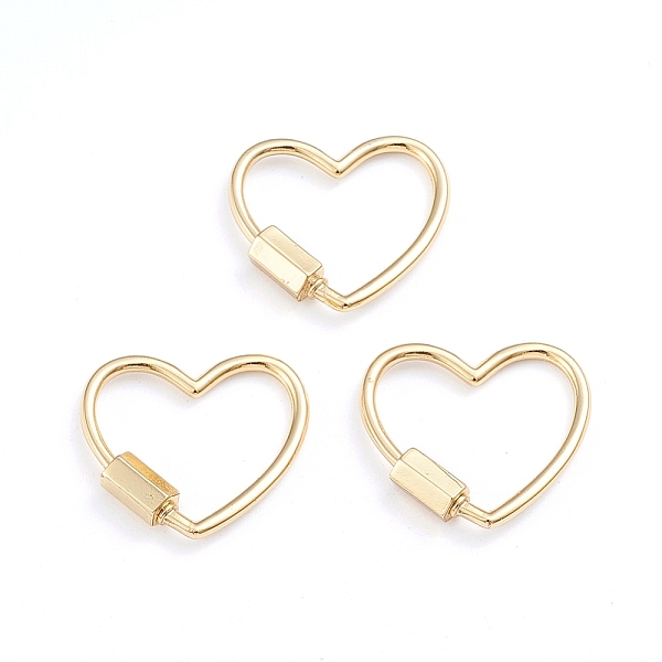 PandaHall Brass Screw Carabiner Lock Charms, for Necklaces Making, Heart, Real 18K Gold Plated, 21.5x24x2mm, Screw: 7.5x4x4.5mm Brass Heart
PandaHall Brass Screw Carabiner Lock Charms, for Necklaces Making, Heart, Real 18K Gold Plated, 21.5x24x2mm, Screw: 7.5x4x4.5mm Brass Heart