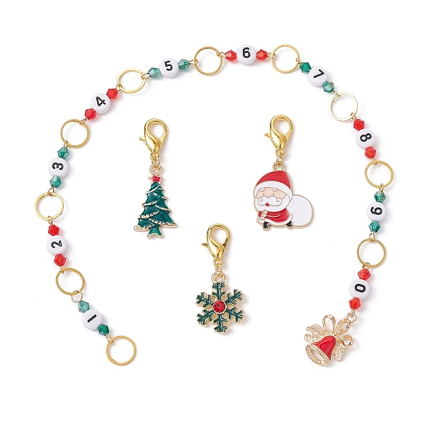 PandaHall 4Pcs Christmas Theme Knitting Row Counter Chains & Locking Stitch Markers Kits, with Snowflake Santa Claus Bell Alloy Enamel..., Multicolor
PandaHall 4Pcs Christmas Theme Knitting Row Counter Chains & Locking Stitch Markers Kits, with Snowflake Santa Claus Bell Alloy Enamel..., Multicolor