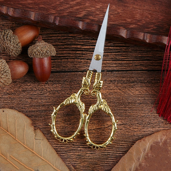 PandaHall Stainless Steel Scissors, Paper Cutting Scissors, Vine Leaf Embroidery Scissors, Golden, 105x55mm Stainless Steel
PandaHall Stainless Steel Scissors, Paper Cutting Scissors, Vine Leaf Embroidery Scissors, Golden, 105x55mm Stainless Steel