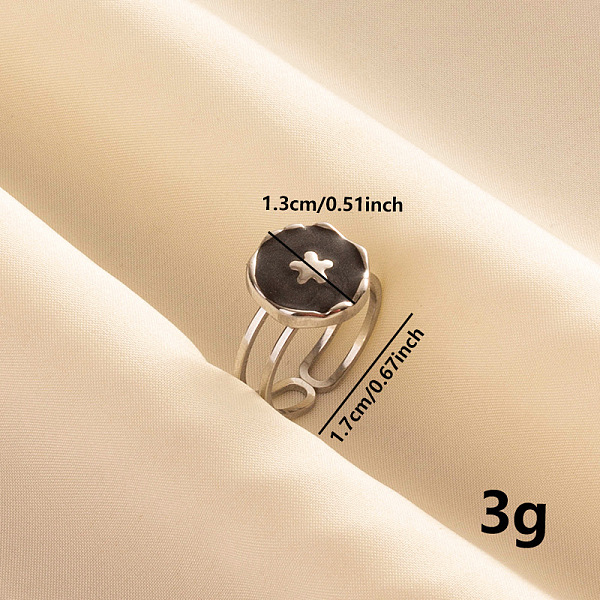 PandaHall Fashion Round with Flower Enamel Open Cuff Ring, Simple Stainless Steel Jewelry for Women Stainless Steel Flat Round
PandaHall Fashion Round with Flower Enamel Open Cuff Ring, Simple Stainless Steel Jewelry for Women Stainless Steel Flat Round