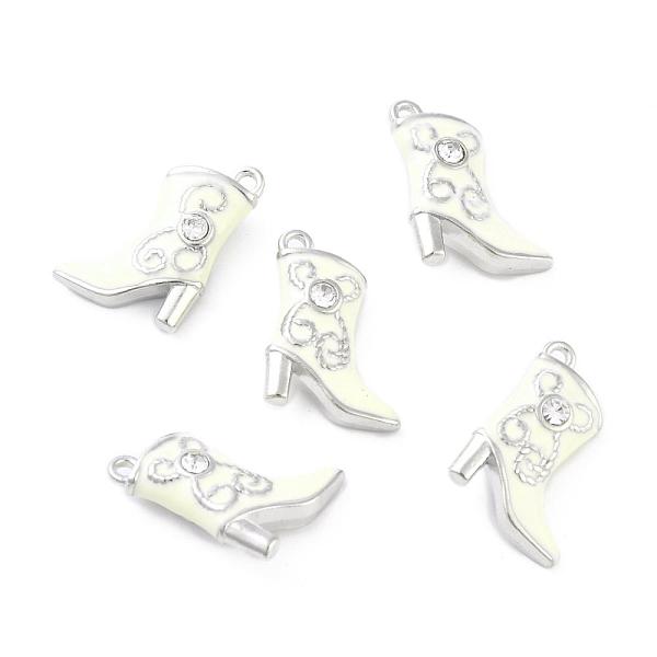 PandaHall Alloy Enamel Pendants, Cadmium Free & Lead Free, with Rhinestones, Platinum Color, Boot, White, about 16mm wide, 21mm long, hole...
PandaHall Alloy Enamel Pendants, Cadmium Free & Lead Free, with Rhinestones, Platinum Color, Boot, White, about 16mm wide, 21mm long, hole...