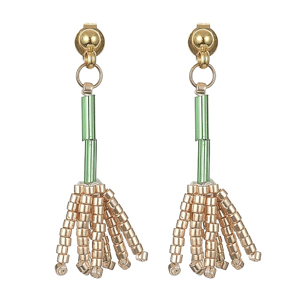 PandaHall MIYUKI Delica Beaded Broom Dangle Stud Earrings, 304 Stainless Steel Drop Earrings, Tan, 34.5x12mm Seed Beads Tool Orange
PandaHall MIYUKI Delica Beaded Broom Dangle Stud Earrings, 304 Stainless Steel Drop Earrings, Tan, 34.5x12mm Seed Beads Tool Orange
