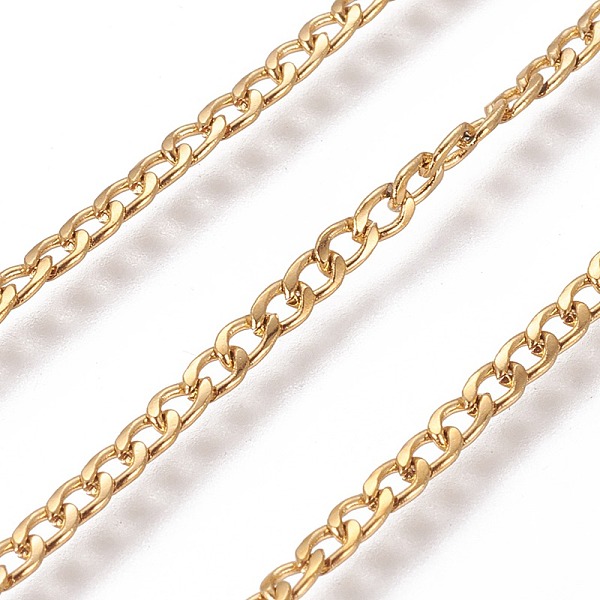 PandaHall 304 Stainless Steel Curb Chains, with Spool, Unwelded, Golden, 2.3mm, Link: 3.5x2.3x0.5mm, about 82.02 Feet(25m)/roll 304...
PandaHall 304 Stainless Steel Curb Chains, with Spool, Unwelded, Golden, 2.3mm, Link: 3.5x2.3x0.5mm, about 82.02 Feet(25m)/roll 304...