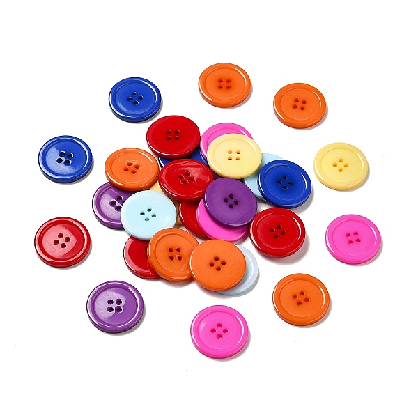 PandaHall Resin Buttons, Dyed, Flat Round, Mixed Color, 28x3mm, Hole: 2mm, 98pcs/bag Resin Flat Round Multicolor
PandaHall Resin Buttons, Dyed, Flat Round, Mixed Color, 28x3mm, Hole: 2mm, 98pcs/bag Resin Flat Round Multicolor