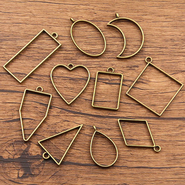 PandaHall Alloy Open Back Bezel Pendants, For DIY UV Resin, Epoxy Resin, Pressed Flower Jewelry, Mixed Shapes, Antique Bronze, 34~49x18~44mm...
PandaHall Alloy Open Back Bezel Pendants, For DIY UV Resin, Epoxy Resin, Pressed Flower Jewelry, Mixed Shapes, Antique Bronze, 34~49x18~44mm...
