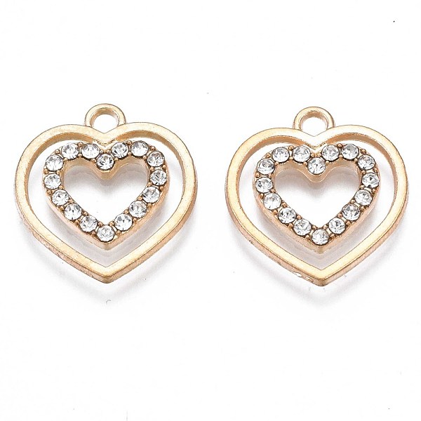 PandaHall Alloy Pendants, with Crystal Rhinestone, Cadmium Free & Nickel Free & Lead Free, Heart, Light Gold, 19.5x18x2mm, Hole: 2mm..., Clear
PandaHall Alloy Pendants, with Crystal Rhinestone, Cadmium Free & Nickel Free & Lead Free, Heart, Light Gold, 19.5x18x2mm, Hole: 2mm..., Clear