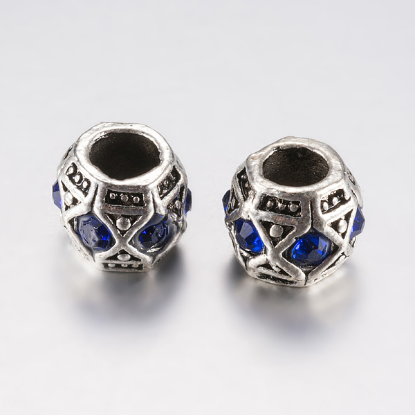 PandaHall Tibetan Style Alloy Rhinestone European Beads, Large Hole Beads, Barrel, Antique Silver, Royal Blue, 10x8mm, Hole: 5mm...
PandaHall Tibetan Style Alloy Rhinestone European Beads, Large Hole Beads, Barrel, Antique Silver, Royal Blue, 10x8mm, Hole: 5mm...