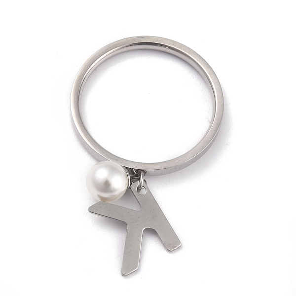 PandaHall Dual-use Items, 304 Stainless Steel Finger Rings or Pendants, with Plastic Round Beads, Stainless Steel Color, White, Letter.K, US...
PandaHall Dual-use Items, 304 Stainless Steel Finger Rings or Pendants, with Plastic Round Beads, Stainless Steel Color, White, Letter.K, US...