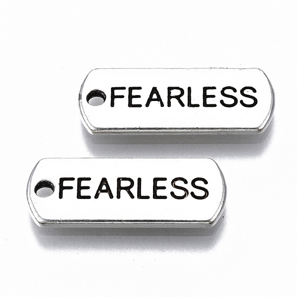 PandaHall Tibetan Style Alloy Pendants, Lead Free & Cadmium Free, Inspirational Message Charms, Rectangle with Word Fearless, Antique Silver...
PandaHall Tibetan Style Alloy Pendants, Lead Free & Cadmium Free, Inspirational Message Charms, Rectangle with Word Fearless, Antique Silver...