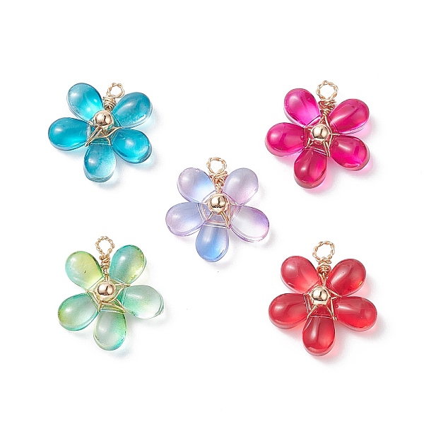 PandaHall Transparent Glass Pendants, with Eco-Friendly Copper Wire, Long-Lasting Plated, Flower Charm, Mixed Color, 19x19x6.5mm, Hole..., Multicolor
PandaHall Transparent Glass Pendants, with Eco-Friendly Copper Wire, Long-Lasting Plated, Flower Charm, Mixed Color, 19x19x6.5mm, Hole..., Multicolor