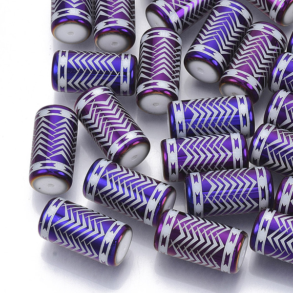 PandaHall Electroplate Glass Beads, Column with Chevron Pattern, Purple, 20x10mm, Hole: 1.2mm, about 50pcs/bag Glass Others Purple
PandaHall Electroplate Glass Beads, Column with Chevron Pattern, Purple, 20x10mm, Hole: 1.2mm, about 50pcs/bag Glass Others Purple
