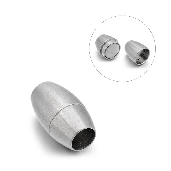 PandaHall Matte 304 Stainless Steel Oval Magnetic Clasps with Glue-in Ends, Stainless Steel Color, 18x10.5mm, Hole: 6mm 304 Stainless Steel...
PandaHall Matte 304 Stainless Steel Oval Magnetic Clasps with Glue-in Ends, Stainless Steel Color, 18x10.5mm, Hole: 6mm 304 Stainless Steel...
