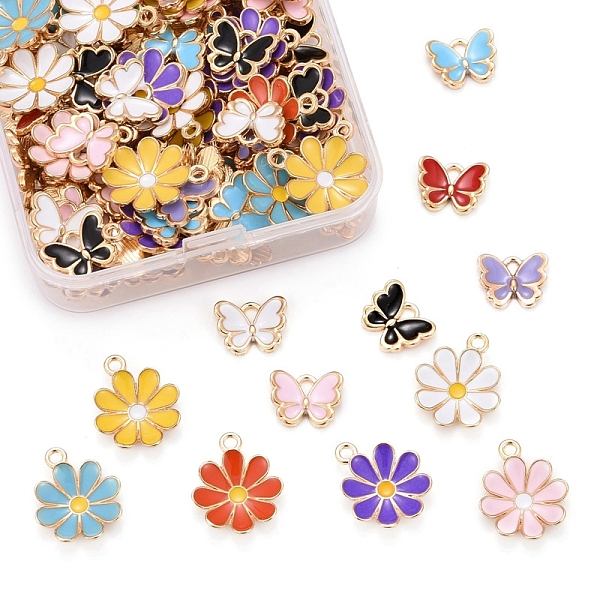 PandaHall 120Pcs 12 Styles Alloy Enamel Pendants, Flower & Butterfly, Light Gold, 10pcs/styles Alloy+Enamel Mixed Shapes Multicolor
PandaHall 120Pcs 12 Styles Alloy Enamel Pendants, Flower & Butterfly, Light Gold, 10pcs/styles Alloy+Enamel Mixed Shapes Multicolor