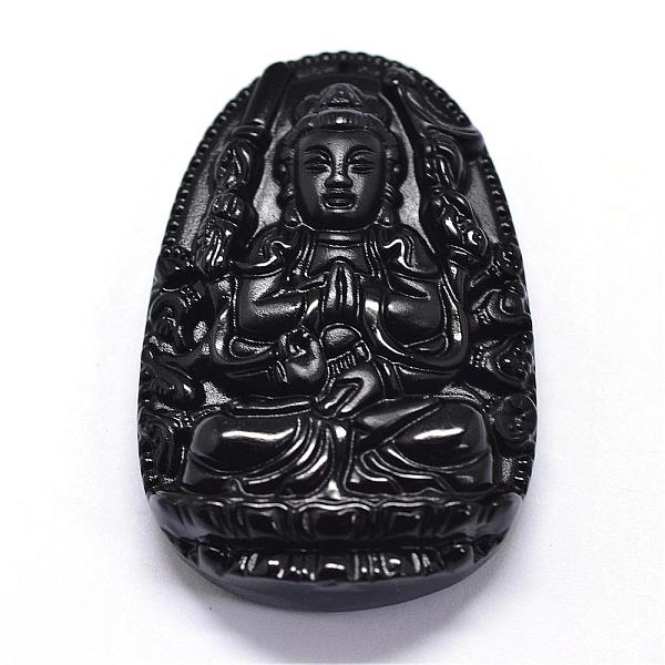 PandaHall Natural Obsidian Carven Pendants, Guardian, Black, 53.5x34x11mm, Hole: 1mm Obsidian Human Black
PandaHall Natural Obsidian Carven Pendants, Guardian, Black, 53.5x34x11mm, Hole: 1mm Obsidian Human Black