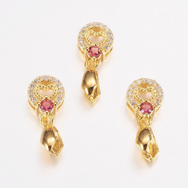 PandaHall Long-Lasting Plated Brass Micro Pave Cubic Zirconia Ice Pick Pinch Bails, Flat Round with Heart, Camellia, Real 24K Gold Plated..., Pink
PandaHall Long-Lasting Plated Brass Micro Pave Cubic Zirconia Ice Pick Pinch Bails, Flat Round with Heart, Camellia, Real 24K Gold Plated..., Pink