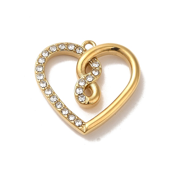PandaHall 304 Stainless Steel Pendants, with Crystal Rhinestone, Heart with Number 8 Charm, Real 14K Gold Plated, 25x26x4.5mm, Hole: 1.8mm..., Clear
PandaHall 304 Stainless Steel Pendants, with Crystal Rhinestone, Heart with Number 8 Charm, Real 14K Gold Plated, 25x26x4.5mm, Hole: 1.8mm..., Clear