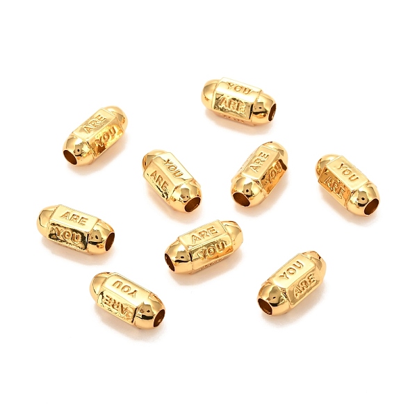 PandaHall Brass Beads, Long-Lasting Plated, Olive with Word YOU & ARE, Real 18K Gold Plated, 14x7mm, Hole: 3.5mm Brass Others
PandaHall Brass Beads, Long-Lasting Plated, Olive with Word YOU & ARE, Real 18K Gold Plated, 14x7mm, Hole: 3.5mm Brass Others
