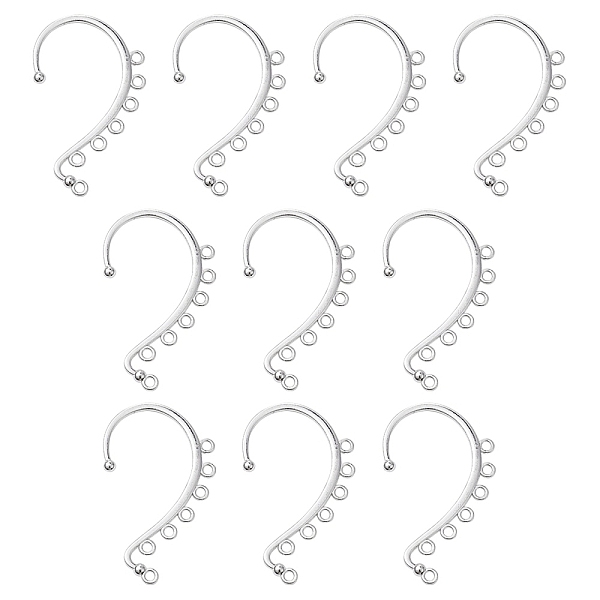 PandaHall Alloy Ear Cuff Findings, with 7 Loops, Ear Wrap Earring Hooks for Non Piercing Earring Making, Silver, 58x35x2mm, Hole: 2.5mm...
PandaHall Alloy Ear Cuff Findings, with 7 Loops, Ear Wrap Earring Hooks for Non Piercing Earring Making, Silver, 58x35x2mm, Hole: 2.5mm...