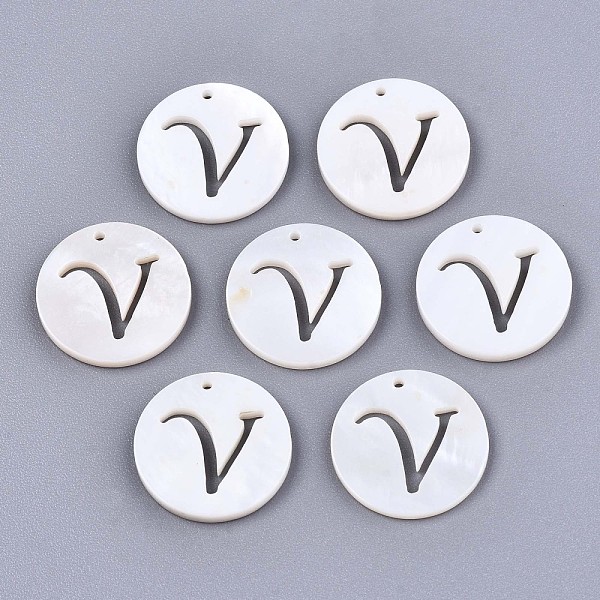 PandaHall Natural Freshwater Shell Charms, Flat Round with Hollow Out Letter, Letter.V, 14.5x1.5mm, Hole: 0.9mm Freshwater Shell Letter V
PandaHall Natural Freshwater Shell Charms, Flat Round with Hollow Out Letter, Letter.V, 14.5x1.5mm, Hole: 0.9mm Freshwater Shell Letter V