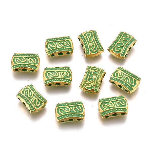 PandaHall Tibetan Style Alloy Chandelier Components Links, Lead Free & Cadmium Free, Rectangle, Green, Golden, 11x7.5x4mm, Hole: 1.2mm and...
PandaHall Tibetan Style Alloy Chandelier Components Links, Lead Free & Cadmium Free, Rectangle, Green, Golden, 11x7.5x4mm, Hole: 1.2mm and...