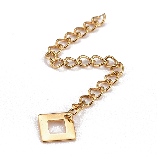 PandaHall 304 Stainless Steel Chain Extender, Curb Chain, with 202 Stainless Steel Charms, Rhombus, Golden, 65mm, Link: 3.7x3x0.5mm, Rhombus...
PandaHall 304 Stainless Steel Chain Extender, Curb Chain, with 202 Stainless Steel Charms, Rhombus, Golden, 65mm, Link: 3.7x3x0.5mm, Rhombus...