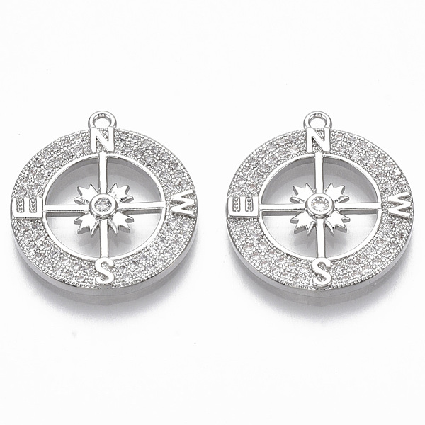 PandaHall Brass Micro Pave Cubic Zirconia Pendants, Nickel Free, Flat Round with Four Cardinal Directions, Clear, Real Platinum Plated...
PandaHall Brass Micro Pave Cubic Zirconia Pendants, Nickel Free, Flat Round with Four Cardinal Directions, Clear, Real Platinum Plated...