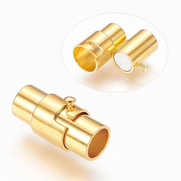 PandaHall Brass Locking Tube Magnetic Clasps, Column, Golden, 15x7mm, Hole: 4.8mm Brass Column
PandaHall Brass Locking Tube Magnetic Clasps, Column, Golden, 15x7mm, Hole: 4.8mm Brass Column