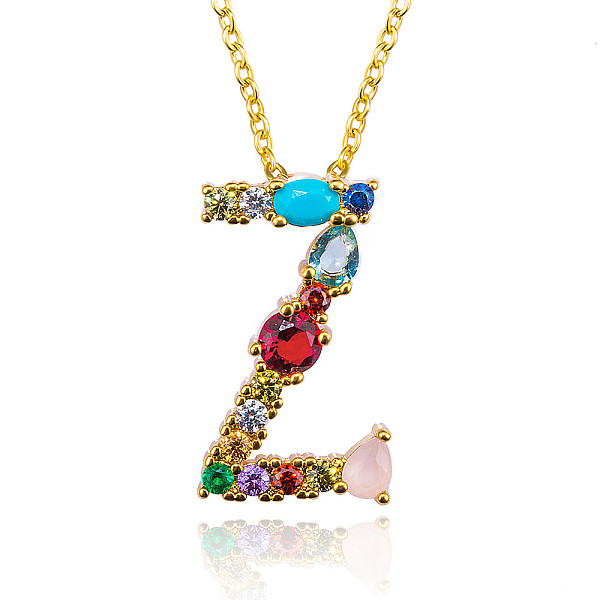 PandaHall Golden Brass Micro Pave Cubic Zirconia Initial Pendants Necklaces, with Cable Chains, Colorful, Letter, Letter.Z, 17.9~18.1 inch...
PandaHall Golden Brass Micro Pave Cubic Zirconia Initial Pendants Necklaces, with Cable Chains, Colorful, Letter, Letter.Z, 17.9~18.1 inch...