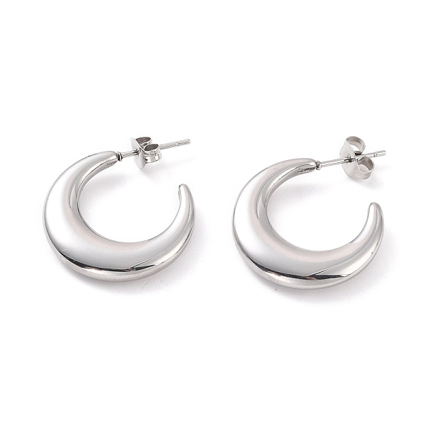 PandaHall 304 Stainless Steel Crescent Moon Stud Earrings for Women, Stainless Steel Color, 27.5x21x4mm, Pin: 0.8mm 304 Stainless Steel Moon
PandaHall 304 Stainless Steel Crescent Moon Stud Earrings for Women, Stainless Steel Color, 27.5x21x4mm, Pin: 0.8mm 304 Stainless Steel Moon