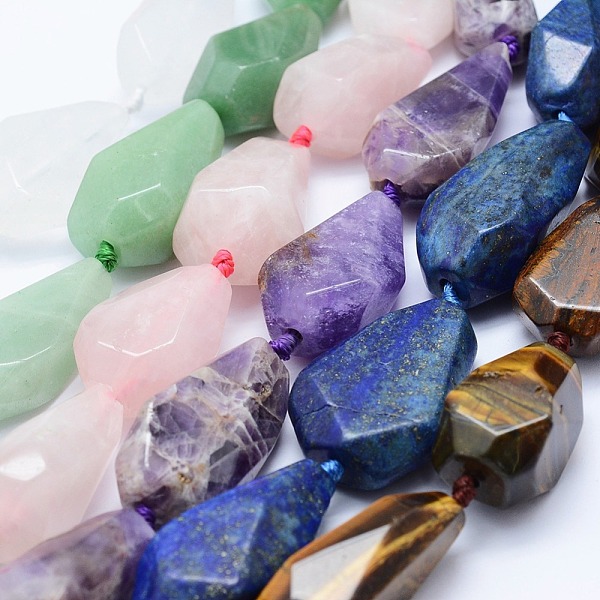PandaHall Natural Gemstone Beads Strands, Faceted, Teardrop, 26~41x12~20mm, Hole: 2mm, about 10~11pcs/strand, 15.7 inch(40cm) Mixed Stone..., Multicolor
PandaHall Natural Gemstone Beads Strands, Faceted, Teardrop, 26~41x12~20mm, Hole: 2mm, about 10~11pcs/strand, 15.7 inch(40cm) Mixed Stone..., Multicolor