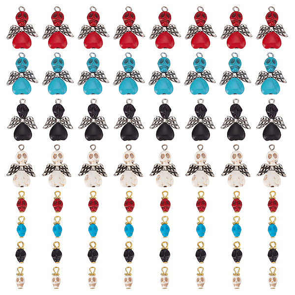 PandaHall ® Synthetic Turquoise Pendants, with Alloy & Iron Findings, Dyed, Skull, Mixed Color, 12.5~29x6.5~20x6~9mm, Hole: 2.5mm and..., Multicolor
PandaHall ® Synthetic Turquoise Pendants, with Alloy & Iron Findings, Dyed, Skull, Mixed Color, 12.5~29x6.5~20x6~9mm, Hole: 2.5mm and..., Multicolor