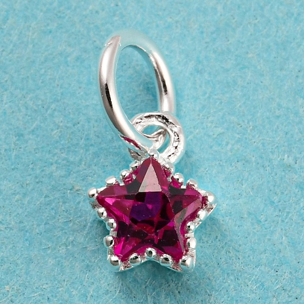 PandaHall 925 Sterling Silver Birthstone Charms, with Single Cubic Zirconia, Faceted Star, Silver, Medium Violet Red, 7x5x2.5mm, Hole: 3mm...
PandaHall 925 Sterling Silver Birthstone Charms, with Single Cubic Zirconia, Faceted Star, Silver, Medium Violet Red, 7x5x2.5mm, Hole: 3mm...