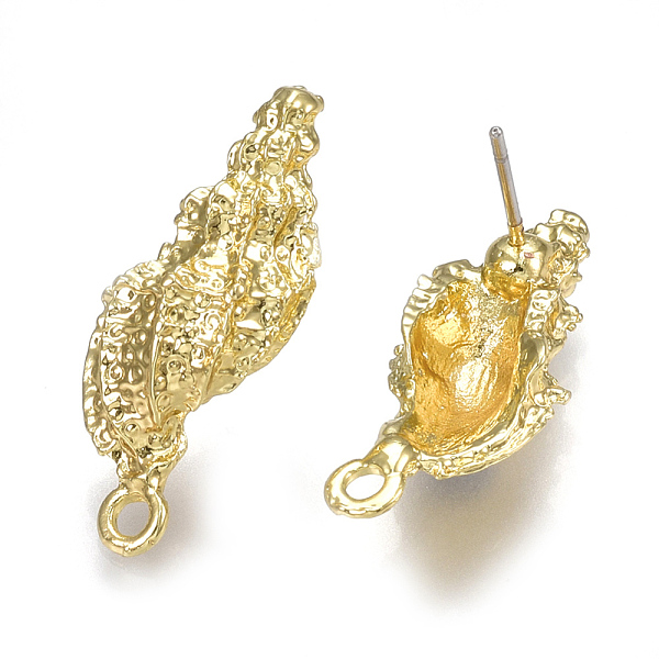 PandaHall Alloy Stud Earring Findings, with Loop, Steel Pins, Spiral Shell, Light Gold, 24.5x10.5mm, Hole: 1.6mm, Pin: 0.7mm. Alloy Shell...
PandaHall Alloy Stud Earring Findings, with Loop, Steel Pins, Spiral Shell, Light Gold, 24.5x10.5mm, Hole: 1.6mm, Pin: 0.7mm. Alloy Shell...