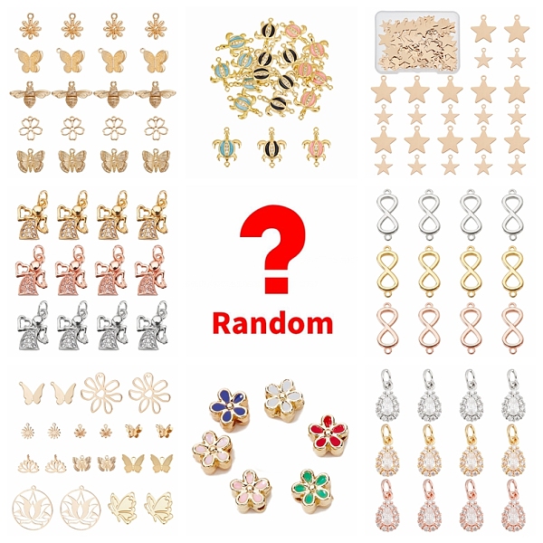 PandaHall Lucky Bag, Random Styles Style Metal Brass Beads, Charms Connectors Kits, Random Color Brass Multicolor
PandaHall Lucky Bag, Random Styles Style Metal Brass Beads, Charms Connectors Kits, Random Color Brass Multicolor