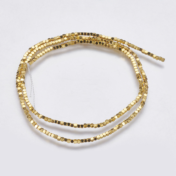 PandaHall Electroplate Non-magnetic Synthetic Hematite Bead Strands, Faceted, Cube, Golden Plated, 1.5x1.5x1.5mm, Hole: 0.2mm, about...
PandaHall Electroplate Non-magnetic Synthetic Hematite Bead Strands, Faceted, Cube, Golden Plated, 1.5x1.5x1.5mm, Hole: 0.2mm, about...