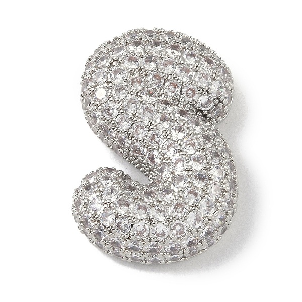 PandaHall Rack Plating Brass Micro Pave Clear Cubic Zirconia Pendants, Long-Lasting Plated, Platium, Letter S, 29.5x19.5x7mm, Hole: 4x2.5mm..., Silver
PandaHall Rack Plating Brass Micro Pave Clear Cubic Zirconia Pendants, Long-Lasting Plated, Platium, Letter S, 29.5x19.5x7mm, Hole: 4x2.5mm..., Silver