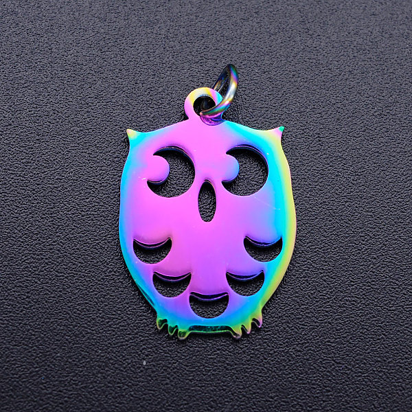 PandaHall Ion Plating(IP) 201 Stainless Steel Pendants, with Jump Rings, Owl, Rainbow Color, 20x13.5x1mm, Jump Ring: 5x0.8mm, Inner Diameter...
PandaHall Ion Plating(IP) 201 Stainless Steel Pendants, with Jump Rings, Owl, Rainbow Color, 20x13.5x1mm, Jump Ring: 5x0.8mm, Inner Diameter...