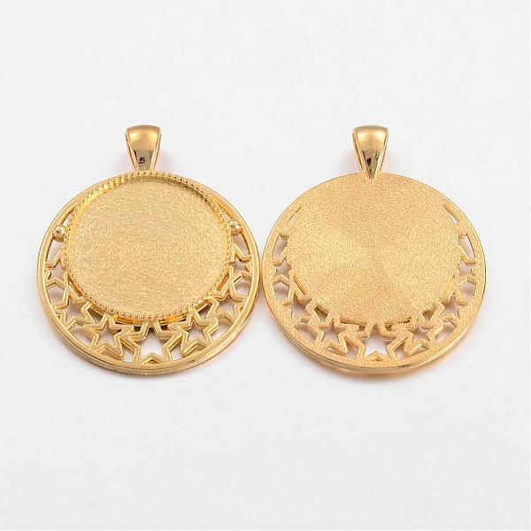 PandaHall Tibetan Style Alloy Pendant Cabochon Settings, Cadmium Free & Lead Free, Flat Round with Stars, Golden, Tray: 25mm, 44x36x2mm...
PandaHall Tibetan Style Alloy Pendant Cabochon Settings, Cadmium Free & Lead Free, Flat Round with Stars, Golden, Tray: 25mm, 44x36x2mm...